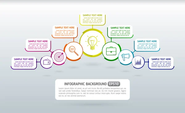 Infografías de negocios de estilo moderno abstracto. Diseño circular ele — Vector de stock