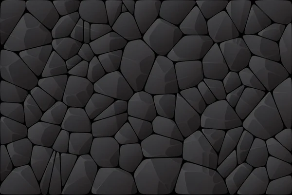 Abstrakte dunkle Wand. Textur aus schwarzem Stein. — Stockvektor
