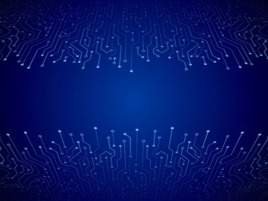 Soyut 3d mavi devre kartı. Yüksek-teknik okul teknoloji arka plan.