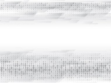 Abstract binary computer code. Hi tech digital technology on a grey background clipart