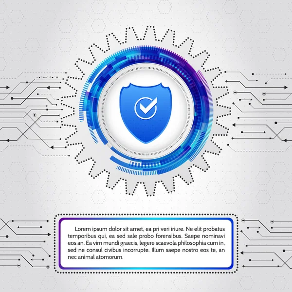 De beveiliging van de gegevens van de Cyber. Netwerk guard illustratie. Digitale technologie bescherming concept. — Stockvector