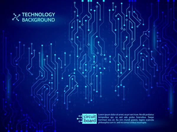 Blue circuit board vector illustration. — Stock Vector