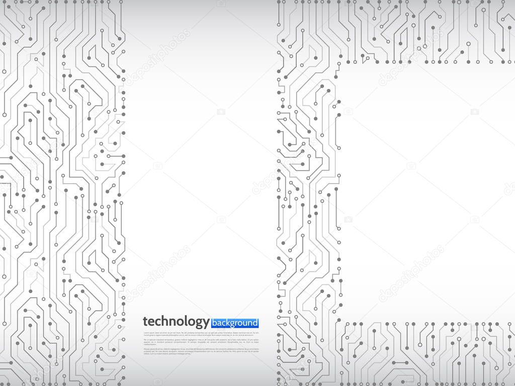Circuit board vector illustration. High-tech technology background texture.