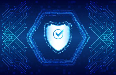 Veri güvenliği sistemi, bilgi veya ağ koruması. Siber güvenlik ve veri koruması.