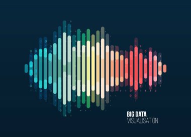 Big data visualization. Abstract background with lines array and binary code. Connection structure. Data array visual concept. Big data connection complex. clipart svg vector 
