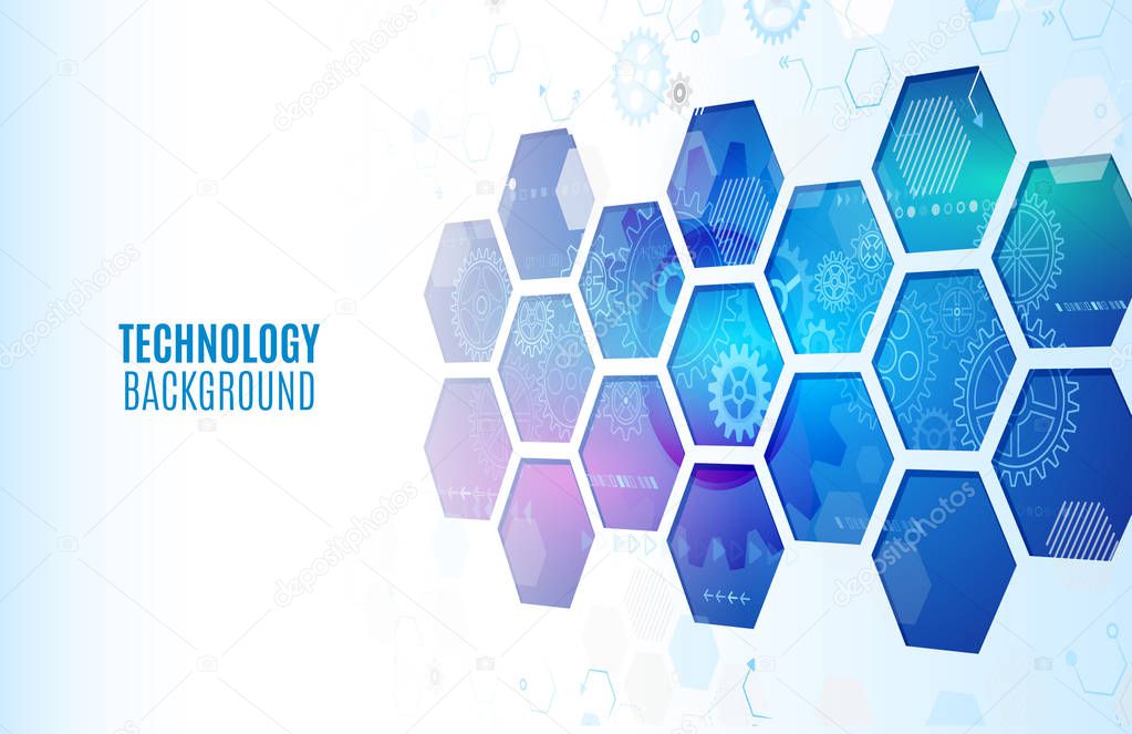 Abstrac hexagons science background.