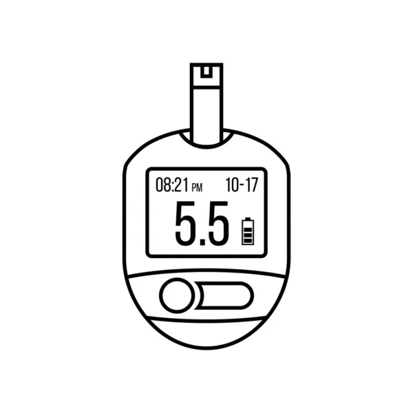 Glucose meter vector illustration. Diabetes blood glucose test. — Stock Vector