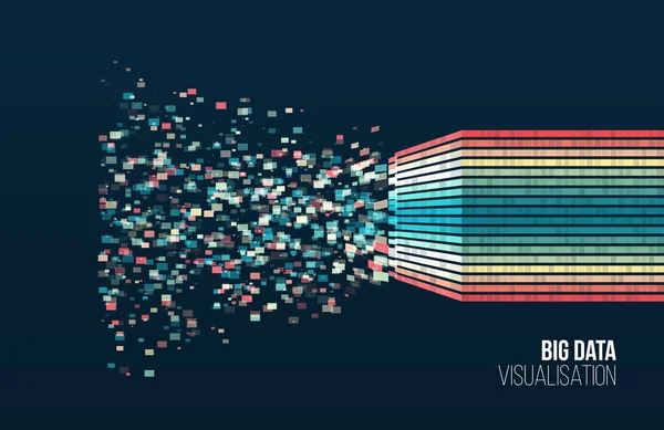 Visualisatie Van Big Data Informatie Analyse Concept Abstract Stream Informatie — Stockvector