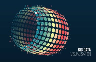 Büyük veri görselleştirmesi. Çember dizisi ve ikili kodlu soyut bir arkaplan. Halka bağlantı yapısı. Veri dizisi görsel konsepti. Büyük veri bağlantısı kompleksi.