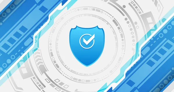 Privacy Concept Voor Gegevensbescherming Shield Icoon Internet Technologie Netwerkverbinding Cybersecurity — Stockvector