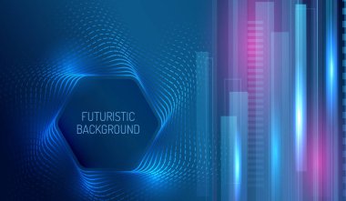 İleri teknoloji fütüristik mavi arka plan. Teknoloji yenilik tasarım kavramı.