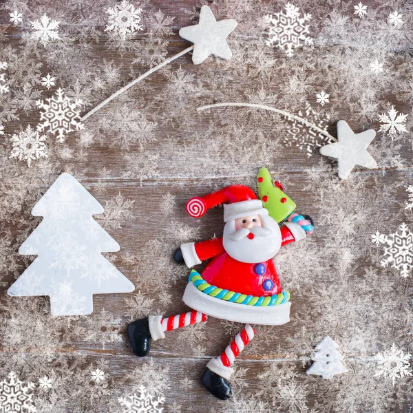 Tarjeta de Navidad con Santa Claus — Foto de Stock