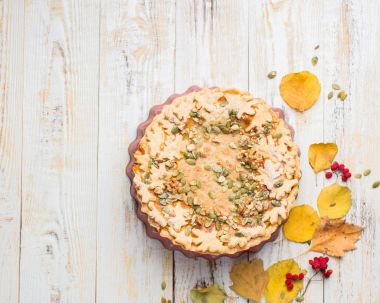 Kabak pasta ile sonbahar arka plan