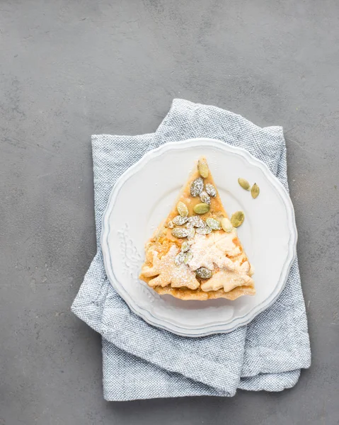 Fondo de otoño con pastel de calabaza — Foto de Stock