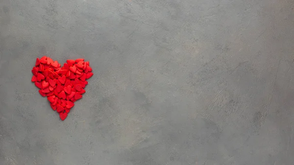 Fondo San Valentín Con Corazón Rojo Dulces Corazones Caramelo Sobre — Foto de Stock
