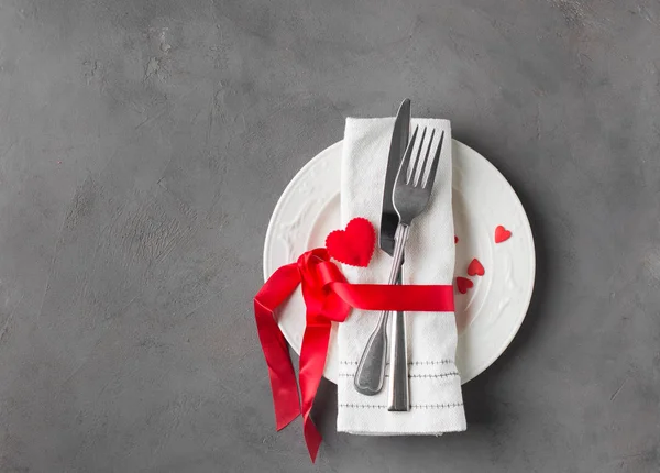 Jour Saint Valentin Mariage Fond Repas Avec Des Coeurs Fourchette — Photo