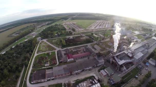 Vista de la empresa industrial desde la parte superior — Vídeos de Stock