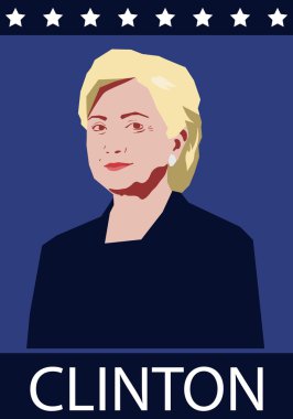 Ekim, 3 Saint-Petersburg, Rusya. seçimler için Hilary Clinton ile vektör illüstrasyon