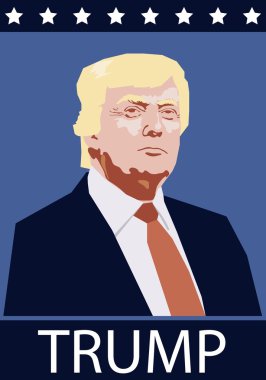 Ekim, 3 Saint-Petersburg, Rusya. seçimler için Donald Trump ile vektör illüstrasyon