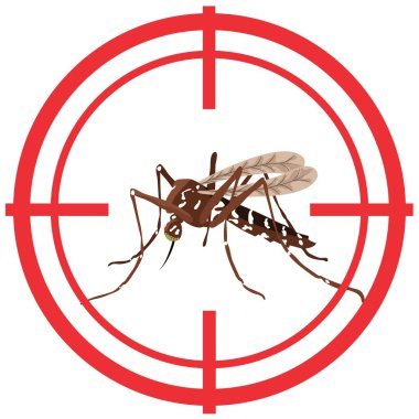 Doğa, Aedes Aegypti sivrisinek ler ile stilt hedef. görüş sinyali. Bilgilendirme ve kurumsal ilgili sanitasyon bakımı için idealdir