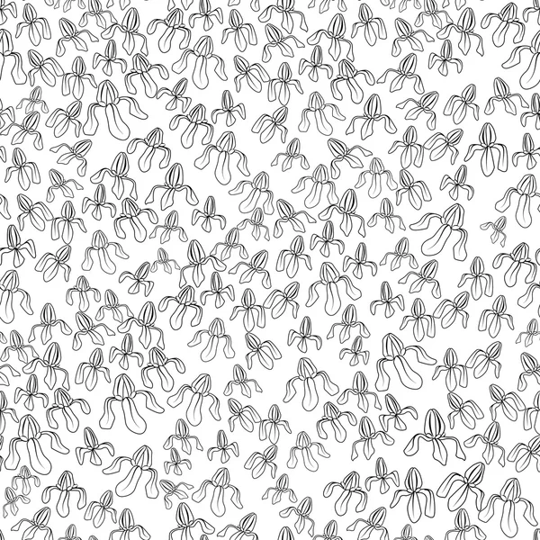 Vector. Imagen gráfica estilizada de flor de iris. ilustración con. Textura de estilo infinito. Plantilla para textiles de diseño, fondos, envolturas, paquete . — Vector de stock