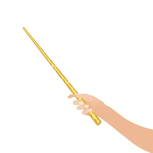 Волшебная рука вандина для ведьм и волшебников винтажные палочки колдовства школы фантазии игры — стоковый вектор