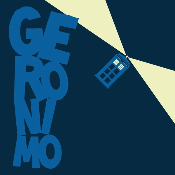 Boîte de police volant avec illustration vectorielle Geronimo mot . — Image vectorielle