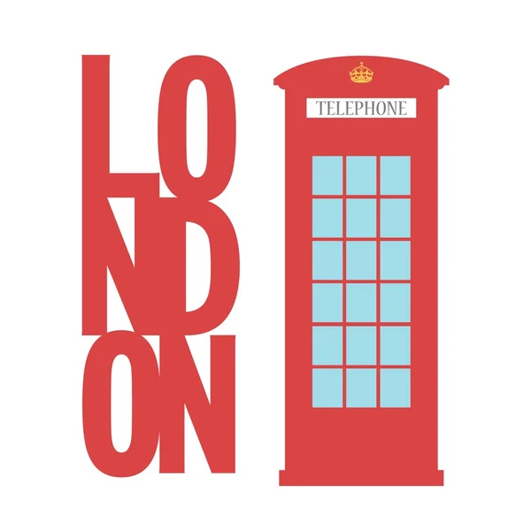 Regno Unito Telefono Box Londra concetto di parola vettoriale chiamata pubblica — Vettoriale Stock
