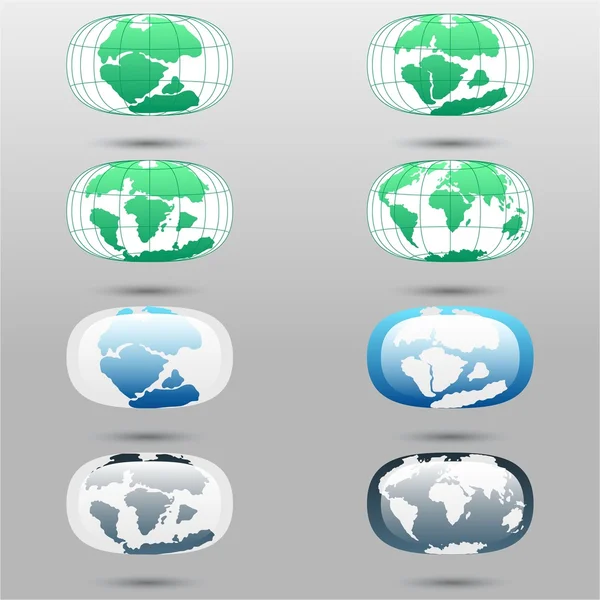 Tektoniska plattor på planeten jorden. moderna kontinenter och Infographics uppsättning ikoner Flat Style — Stock vektor