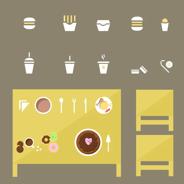 Food Icons set, fastfood and tradition dishes — Stock Illustration Food Icons set, fastfood and tradition dishes Stock Illustration