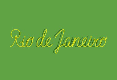 Sign Rio de Janeiro afiş veya tebrik kartı monoline modern harfler leilgili için kullanabilirsiniz