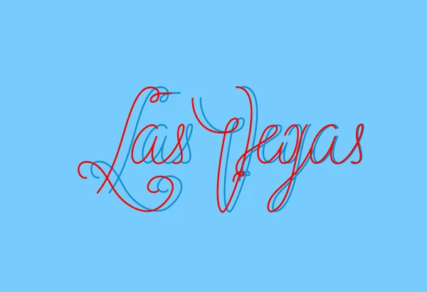 Las Vegas één lijn moderne belettering met beroemde stad — Stockvector