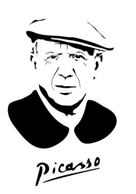 Ekim, 3 Saint-Petersburg, Rusya. ünlü sanatçı Pablo Picasso ile vektör illüstrasyon