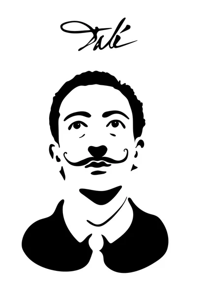 Ekim, 3 Saint-Petersburg, Rusya. ünlü sanatçı Salvador Dali ile vektör illüstrasyon