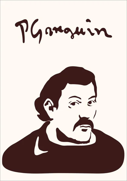 Október, 3 szentpétervári, Oroszország. vektoros illusztráció híres művész Paul Gaugin — Stock Vector