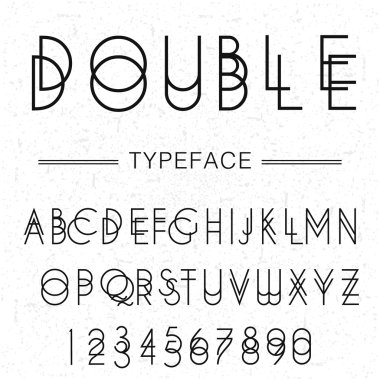 Çift yazı tipi, yazı tipi doublescript modern harfler sansserif tarafından