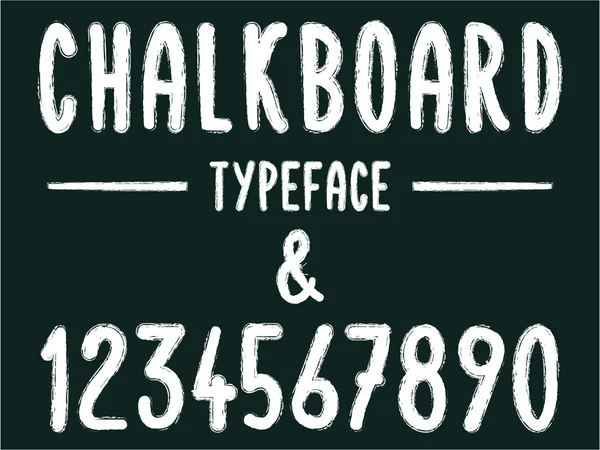 Chalkboard typeface, modern font written on the board with charcoal — Stock Vector
