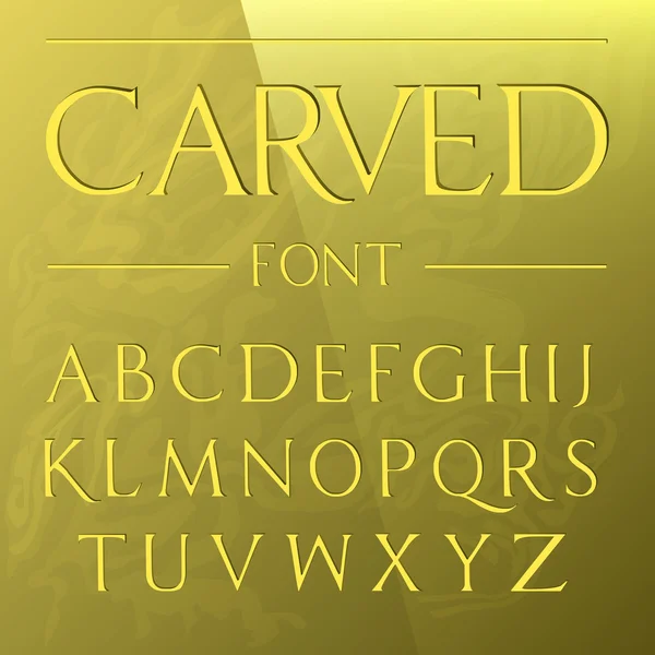 Duvar modern gerçekçi harfler Roma stilinde, serif oyulmuş oyulmuş yazı tipi — Stok Vektör