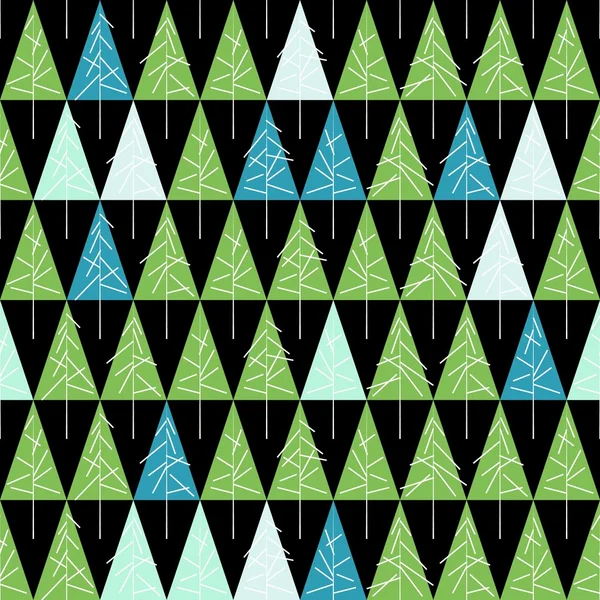 Motif sans couture avec sapins isolés sur fond — Image vectorielle