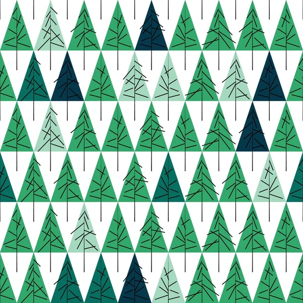 Motif sans couture avec sapins isolés sur fond — Image vectorielle