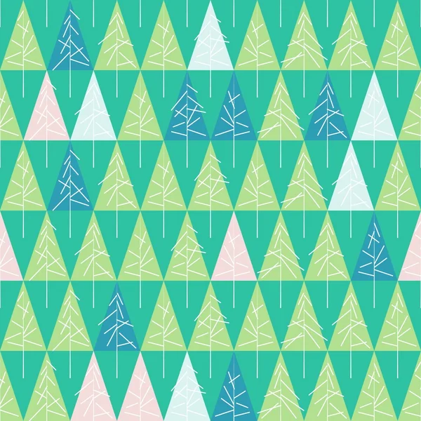 Motif sans couture avec sapins isolés sur fond — Image vectorielle