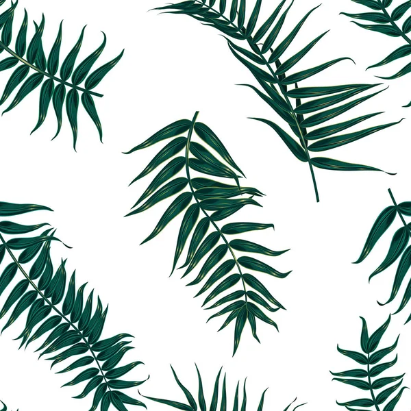 Modèle tropical sans couture, fond exotique avec des branches de palmier, feuilles, feuilles, feuilles de palmier. texture sans fin — Image vectorielle