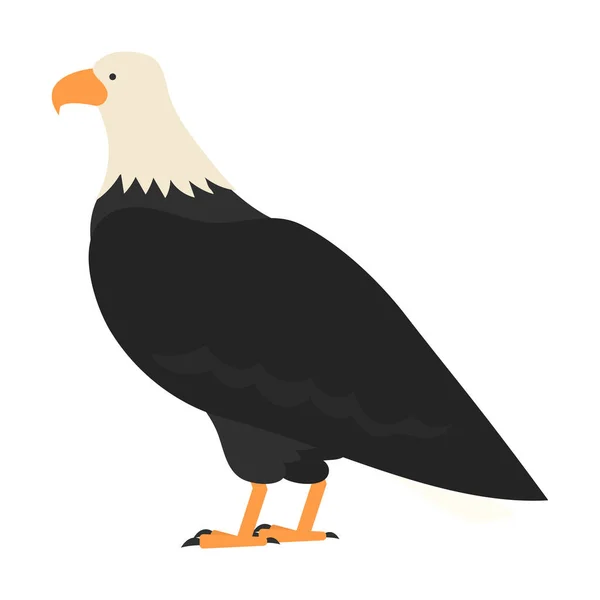 Pájaro plano aislado sobre fondo blanco, hermoso vector ilustración — Vector de stock