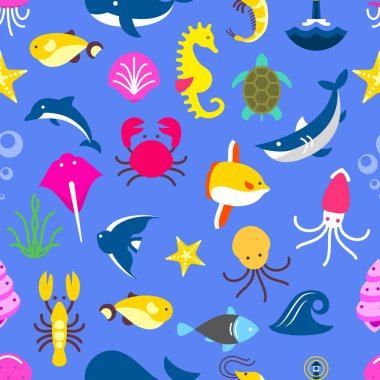 Deniz hayvanlar, Balık desen ile Seamless Modeli