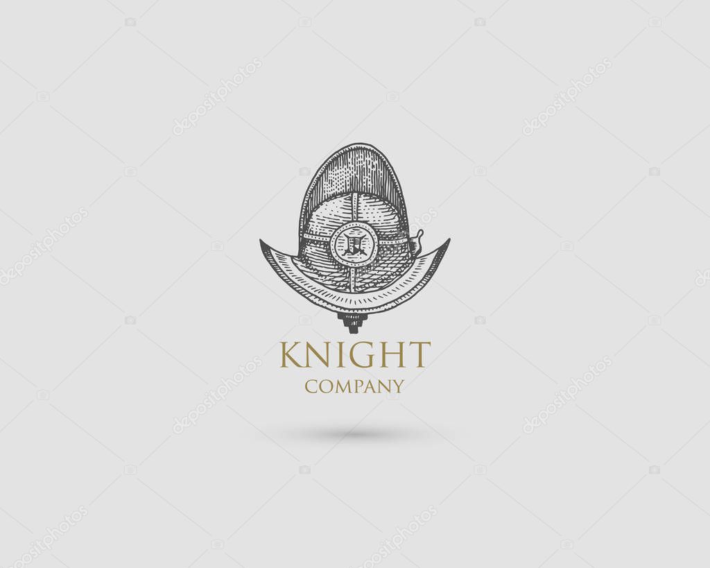 Vintage sword badges or labels and logo set. Heraldry elements. Symbol rider knight, design emblem. Vector illustration