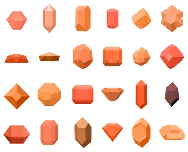 Set mit 16 Diamanten. Edelsteinsymbole gesetzt. Vektorillustration mit Steinen. kann für Schmuck verwendet werden. — Stockvektor