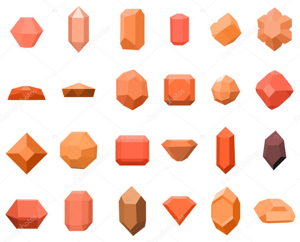 Set of 16 diamonds. gemstone icons set. vector illustration with stones. can be use for jewelry