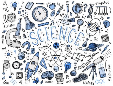 oyulmuş elle eski kroki ve vintage tarzı çizilmiş. bilimsel formüller ve fizik ve matematik, kimya ve Biyoloji veya beyaz tahta üzerinde astronomi hesaplamalara. Eğitim ve bilim.