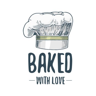 Chef or kitchen utensils, cooking stuff for menu decoration. baking logo emblem or label, engraved hand drawn in old sketch or and vintage style. vector