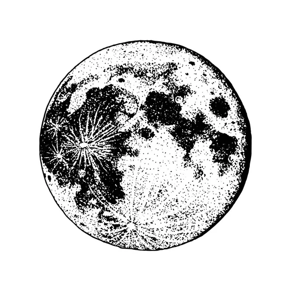 Planetas no sistema solar. Lua e astrologia. espaço astronómico galáctico. órbita ou círculo. mão gravada desenhada em esboço antigo, estilo vintage para etiqueta . — Vetor de Stock